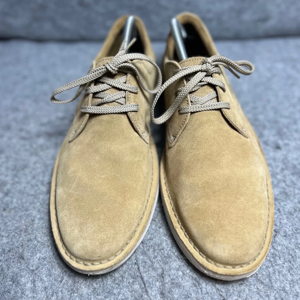 Clarks Mens Tan Suede Lace Up Oxford Derby Shoes Casual Flat Heel Comfort 10